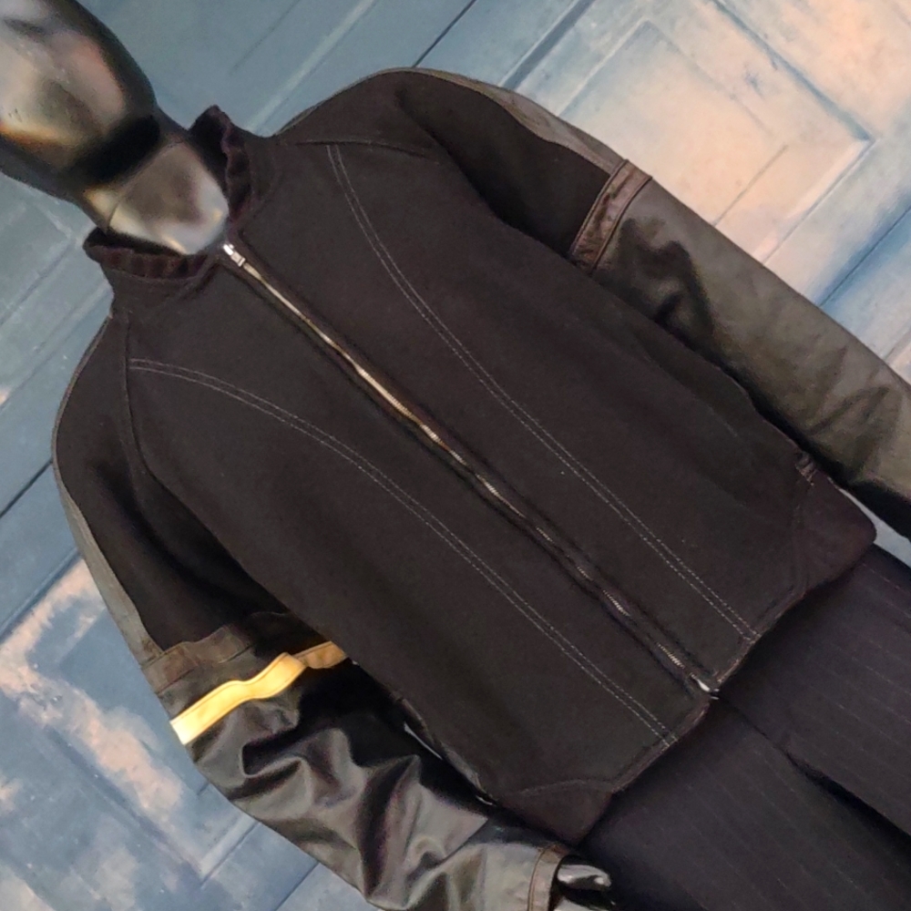 Modern Head Ware Limited Men's Pure Leather/Wool Blend Moto Jacket (Canada) - Picture 12 of 17